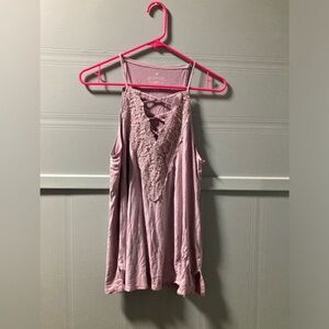 American Eagle Outfitters Lavender Lace Tank Top
